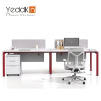 Table de travail modulaire moderne de haute qualité avec panneau de séparation en métal extensible pour usage au bureau