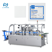 Machine d'emballage automatique haute vitesse pour sachets de tampons d'alcool médicaux, pour l'emballage de tampons d'alcool jetables pliables et humidifiés