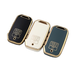 Housse de porte-clés en TPU Gold Edge pour Kia Carnival Cadenza 6/7 Boutons KA4 EX SX LX <span class=keywords><strong>Fiesta</strong></span> class Smart Key Protector Holder - Product Image 1