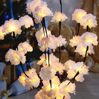 2021 Bestseller LED-Blumenlicht H90CM Kirschblüten-Zweigbaum Künstliche Blumenlichter für Heimdekoration mit LED-Beleuchtung