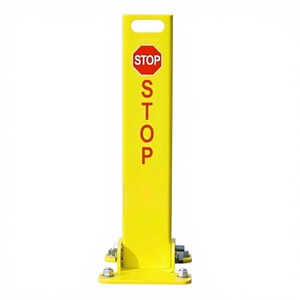 Bolardo Plegable de Colores Brillantes con Señal de PARADA, Bolardo Plegable Resistente y Altamente Protector para Parques, Vías para Bicicletas, etc. - Product Image 1