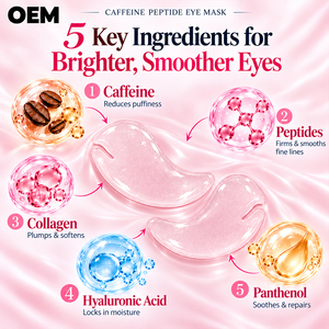 Maschera per <span class=keywords><strong>Occhi</strong></span> in Idrogel con Caffeina e Collagene, Anti-Rughe, Schiarente, Rassodante, Etichetta Privata OEM ODM - Product Image 2