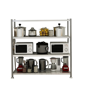 Étagère de rangement sur pied en acier inoxydable à 4 niveaux pour four à micro-ondes, organisateur d'ustensiles de cuisine - Product Image 5