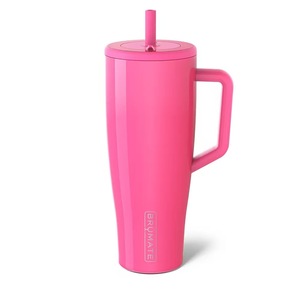 Vaso Térmico de Acero Inoxidable de 40oz con Popote y Tapa, Taza de Viaje Aislada, Diseño Moderno Rojo Rosa para Exteriores - Product Image 1