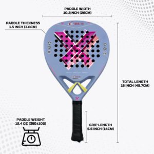 ไม้ตีเทนนิสทำจากไนลอน12K สำหรับผู้ใหญ่โครงอลูมิเนียมอ่อนนุ่มปรับสมดุลปานกลางดีไซน์ใหม่ล่าสุด - Product Image 6