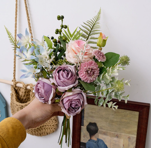 Fleurs artificielles faites <span class=keywords><strong>à</strong></span> la main Roy Rose Letters, décoration pour la maison et les murs, bouquet de mariage, nouvel an, Thanksgiving - Product Image 2