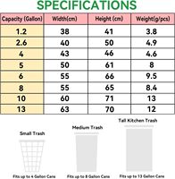 Sacs poubelles ménagers personnalisés en PE jetables grande capacité avec cordon de serrage, parfumés, blancs, en rouleau pour la cuisine et la maison