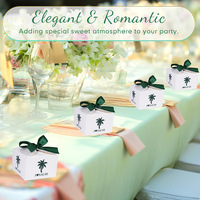 Boîte à bonbons de mariage, boîte cadeau, modèle minimaliste à la mode, ruban, petite boîte carrée, vente chaude