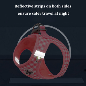 Ekose evcil hayvan koşumu tasma set-köpek kedi açık yürüyüş yelek, köpekler kediler için yavru aksesuarları - Product Image 5