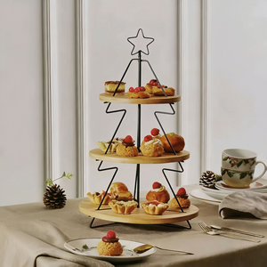 Support <span class=keywords><strong>à</strong></span> gâteau décoratif en forme de sapin de Noël créatif <span class=keywords><strong>à</strong></span> trois étages, plateau <span class=keywords><strong>à</strong></span> dessert, plateau <span class=keywords><strong>à</strong></span> <span class=keywords><strong>pain</strong></span>, plateau <span class=keywords><strong>à</strong></span> goûter, plateau <span class=keywords><strong>à</strong></span> gâteau pour le thé de l'après-midi - Product Image 2