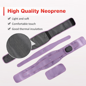 Ceinture de massage dorsale chauffante infrarouge vibrante en néoprène personnalisée et rechargeable avec batterie 5000 mAh noire pour soulager la douleur - Product Image 4
