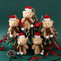 Ours en peluche de Noël mignon et joyeux, jouet en peluche douce pour enfants et adolescents, accessoire de sac, porte-clés, pendentif pour cadeau