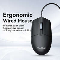 Souris de bureau filaire Veggieg, molette de défilement en métal, sans batterie, plug-and-play, compatible avec les appareils USB-A