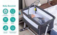 Großhandel Moderne Multifunktionale Verstellbare Hohe Baby Beistellbett Babybett Kinderbett Beistellwiege mit Rollen