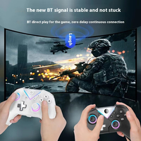 Control Inalámbrico para Juegos A CM-617 con Giroscopio de Seis Ejes Gatillo Hall Vibración y Pantalla OLED Remoto con BT 4.0 Joystick para PC P4 Steam Switch Lite