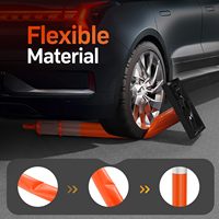 BATTIFE Cones de signalisation orange de 42 pouces, poteaux délimiteurs avec base, ensemble de 3 pièces – Colliers réfléchissants lestés de 118 x 118 pouces pour parkings