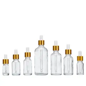 Skin Care Cosmetics Bottles For Essential Oil Glass Dropper Bottles 50 Ml Glass Clear Wholesale