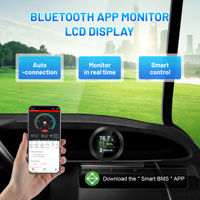Batterie de chariot de golf au lithium 72V 73.6V 105Ah avec BMS 250A, plus de 6000 cycles, sortie maximale 18.4KW, chargeur 15A, écran LCD et application mobile (Stock US)
