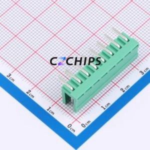 MXHT396R-3.96-08P-GN01-Cu-A Plug-in Terminal Block Bent Lead Through Hole,P=3.96mm Board-to-Board / Socket - Open 1x8P 3.96mm - Product Image 2
