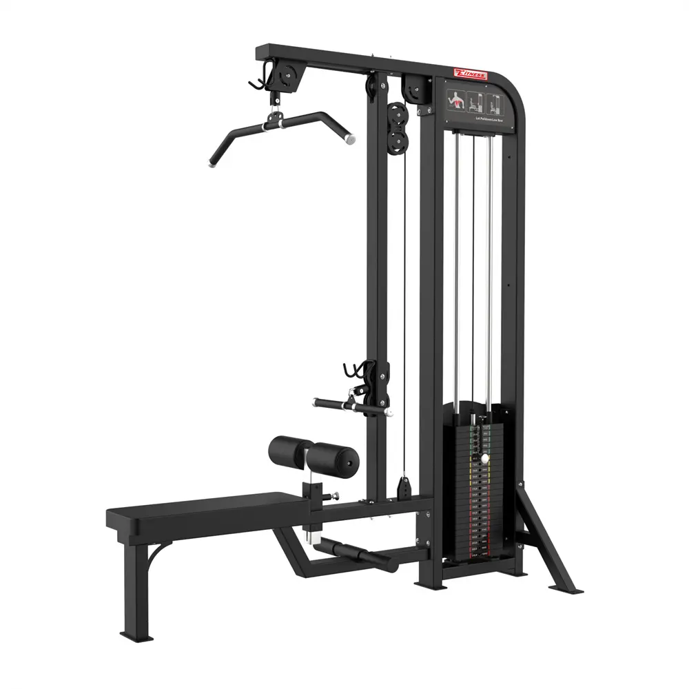 Best Quality Fitness Gym Machine Seated Pin Loaded Lat Pulldown Machine Low Row Machine