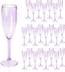 Wholesale Reusable Purple Champagne Flutes Shatterproof <b>Plastic</b> Wine Glasses Elegant Stemmed <b>Drinking</b> <b>Cups</b> for Catering Events - Product Image 1