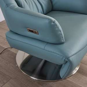 Intelligenter Moderner Elektrischer <span class=keywords><strong>Massage</strong></span>-Chefsessel mit Lendenwirbelstütze Echtleder Metallrahmen Höhenverstellbarer Bürostuhl - Product Image 6