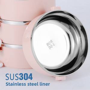 Set Regalo per Bambini e Studenti, Contenitore per Alimenti in Acciaio Inox a Tre Livelli, Isolato, Stile Nordico Ecologico, Logo Personalizzabile - Product Image 2