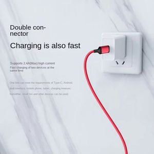 2 in 1 Data <b>Cable</b> 5V 2.4A Type C <b>Micro</b> <b>USB</b> Fast Charging <b>Cable</b> 1.2M Nylon Braid Mobile Phone <b>Cable</b> - Product Image 6