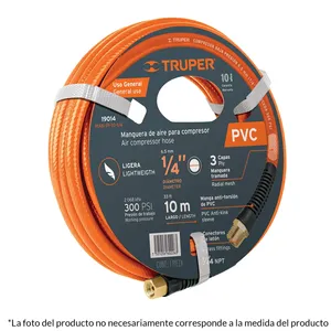 Truper compressore industriale parti 3 unità PVC Manguera 10m X 3/8 'in una scatola - Product Image 1