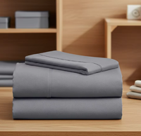Draps de lit modernes en microfibre pour lits jumeaux, vente en gros du fabricant, 4 pièces, poches profondes, infroissables, lavables en machine, literie d'hôtel