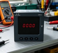 EASTSONG ES96-U Medidor de Voltaje Monofásico de 96x96mm, Voltímetro Digital LED Rojo, CA 1000V, RS485 Half-Duplex Modbus RTU 0.5