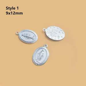 B4968 <span class=keywords><strong>Lovestory</strong></span> Oferta Especial Colgante de Plata de Ley 925 con Diseño Clásico de Retrato de María para Niños, Forma de Moneda, Bañado en Oro de 14k - Product Image 5