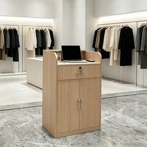 Comptoir de réception moderne en marbre avec roulettes pour magasin de vêtements, comptoir de caisse, mobilier de bureau minimaliste, usage commercial - Product Image 5