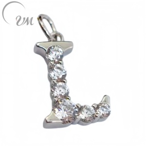 Collier avec pendentif lettre en argent 925 classique UM Jewelry pour femmes, enfants, anniversaires, mariages et occasions de fête - Product Image 1