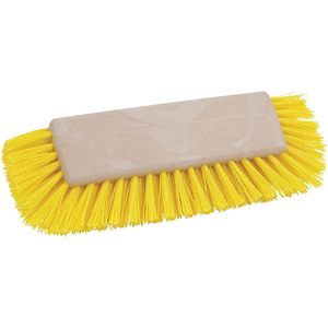 Brosse de nettoyage pour sols de 10 pouces en polypropylène jaune, double face, fermeté moyenne, compatible lave-vaisselle - Product Image 1