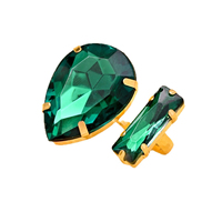Nouvelle Bague Double Goutte d'Eau Exagérée avec Diamant d'Eau de Haute Qualité, Accessoire Personnalisé pour Femme