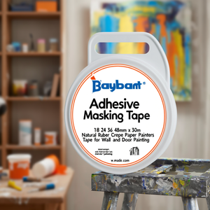 Cinta de enmascarar Baybant de 18, 24, 36, 48 mm x 30 m, cinta de pintor de papel crepé de caucho natural para pintar paredes y puertas - Product Image 3