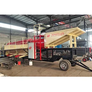 Portable Mobile Gold mining trommel large scale gold wash plant for sale 100 ton per hour