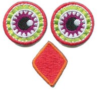 Petits yeux avec motif souris, patch brodé personnalisé en feutre non tissé coloré pour chapeaux