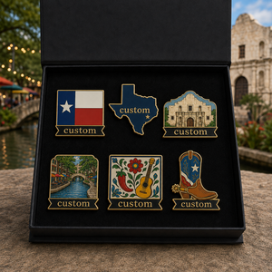 Set de Regalo de Pin Esmaltado Personalizado del Fabricante de <span class=keywords><strong>Los</strong></span> Ángeles, Pin de Solapa Universal del Walk of Fame, Souvenir Turístico, Insignia Costera - Product Image 1