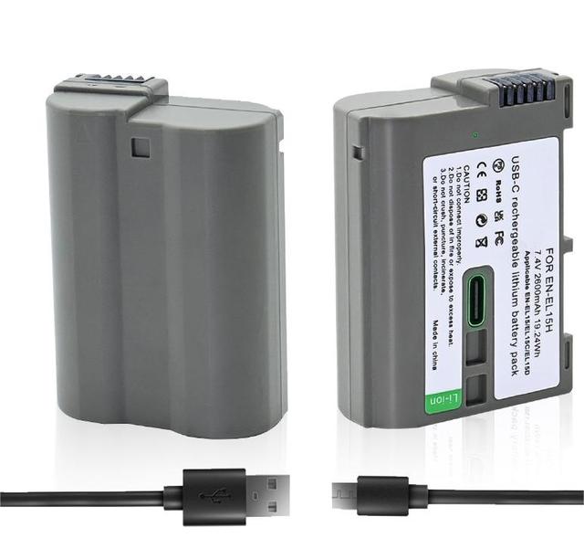 2600mAh Camera Battery for Nikon ZF Z6 Z7 Z8 D7500 D7000 D7100 D7200 D500 D600 D610 D750 D780 D800 D810 D800E D850 EN-EL15H OEM
