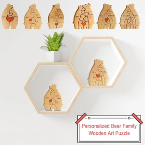 Ours <span class=keywords><strong>personnalisé</strong></span> <span class=keywords><strong>famille</strong></span> thème Puzzle en bois bricolage ornement de bureau nom de <span class=keywords><strong>famille</strong></span> <span class=keywords><strong>personnalisé</strong></span> maison déco mur signe cadeau pour la <span class=keywords><strong>famille</strong></span> - Product Image 6