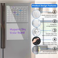 Planificador Acrílico Magnético Personalizado Semanal y Mensual con Soporte para Refrigerador, Impresión de Logotipo, Servicio OEM, Diseño Gratuito para el Hogar