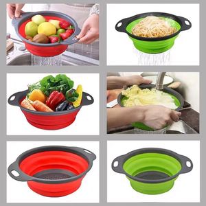 Cesta de drenaje plegable de silicona, colador plegable de plástico para lavar frutas y verduras, escurridor de cocina para alimentos - Product Image 2