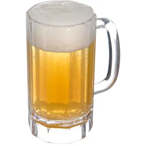 plastic crystal Beer mug acrylic beer glass polycarbonate beer cup with handle