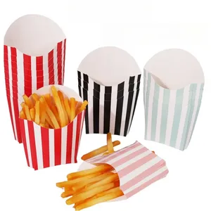 Boîte à frites en papier kraft recyclable en gros avec doublure en éponge, logo personnalisé estampé, emballage pour enfants, rangement de bonbons, anniversaire - Product Image 1