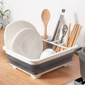 מותאם אישית פלסטיק מתקפל צלחת מתקפלת לייבוש צלחת מתקפלת dinnerware נייד קולנדר עם תצוגת לוגו - Product Image 2