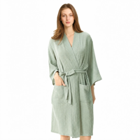 Peignoir en mousseline de coton léger unisexe, kimono turc long et doux, absorbant, pour hommes et femmes