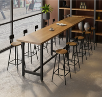 Table longue en bois massif, table haute étroite pour mur, idéale pour la maison, le balcon, les salons de thé, les bars et l'ameublement commercial