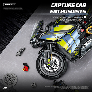 Jeu de construction électronique DIY à l'échelle 1/8, moto Dukardy, 723 pièces, matériau ABS, pour les enfants de 5 à 7 ans - Product Image 4